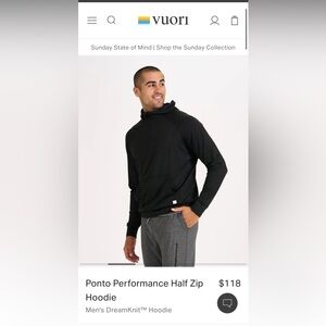 Vuori half zip hoodie